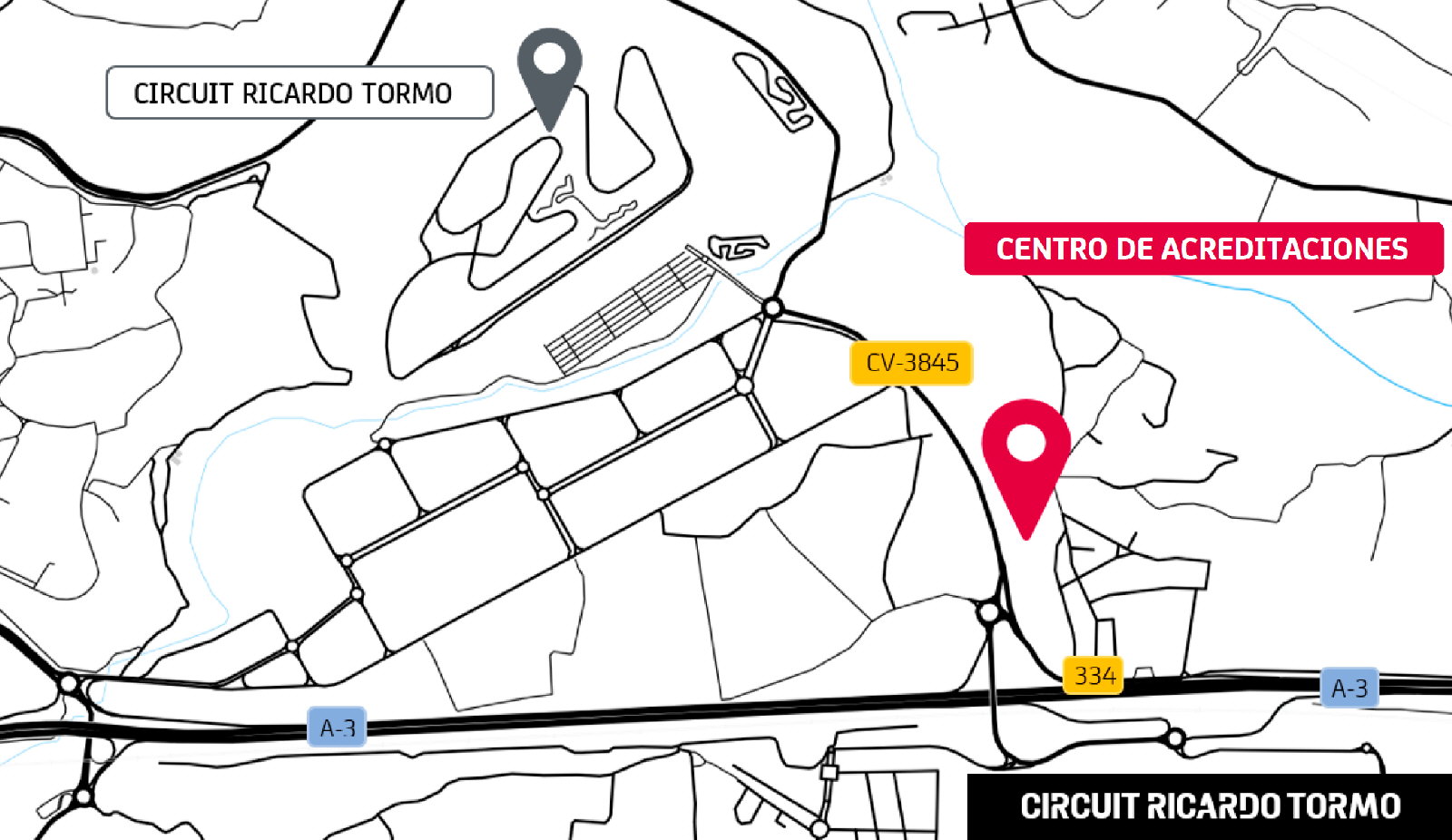 Accreditation Center and Ricardo Tormo Circuit Map
